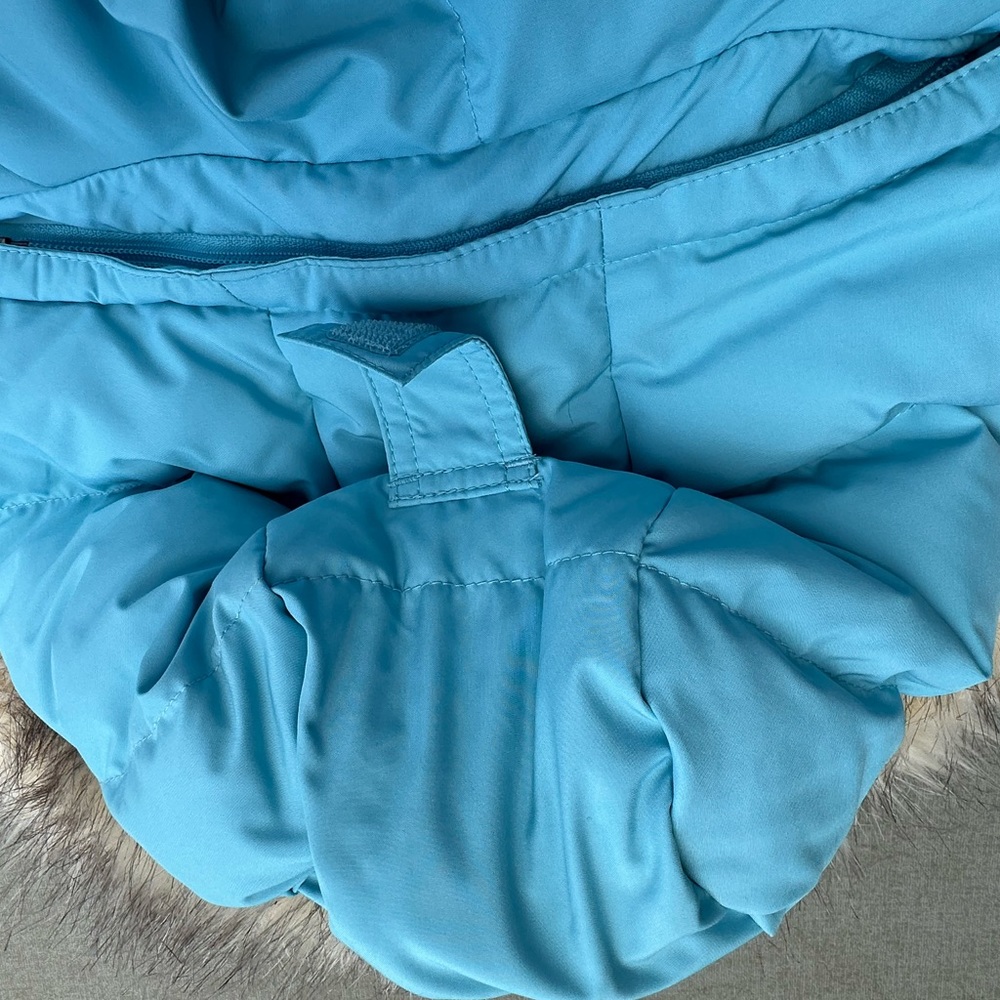 L.L. Bean Goose Down Long Duster Jacket Puffer Hoodie Turquoise size XL Women - Picture 11 of 16
